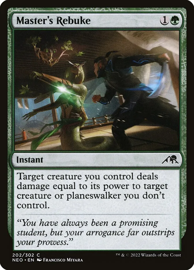 2022 Kamigawa: Neon Dynasty Master's Rebuke common #202 common card image