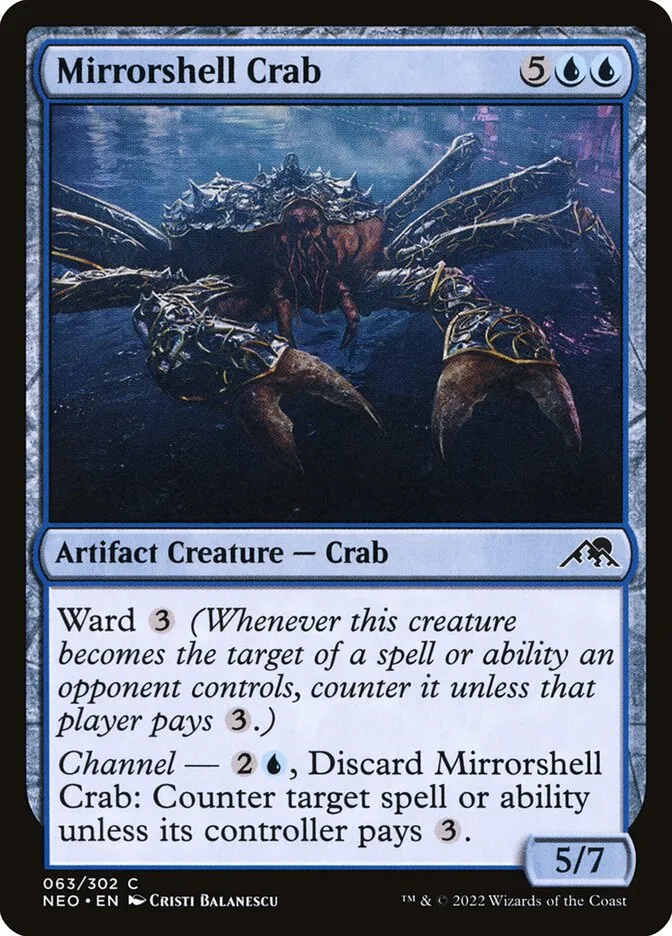 2022 Kamigawa: Neon Dynasty Mirrorshell Crab common #63 common card image