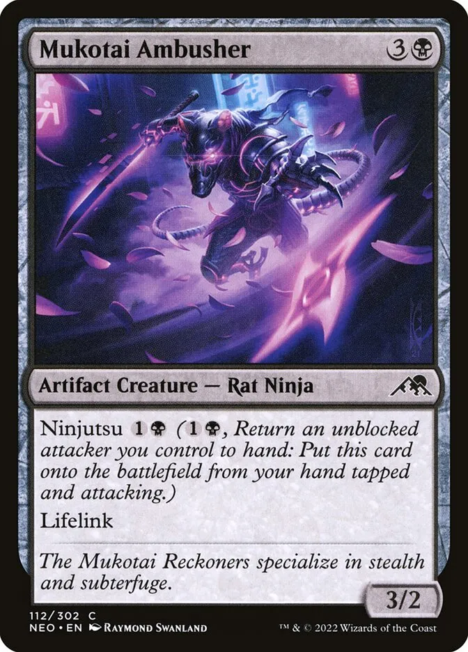 2022 Kamigawa: Neon Dynasty Mukotai Ambusher common #112 common card image