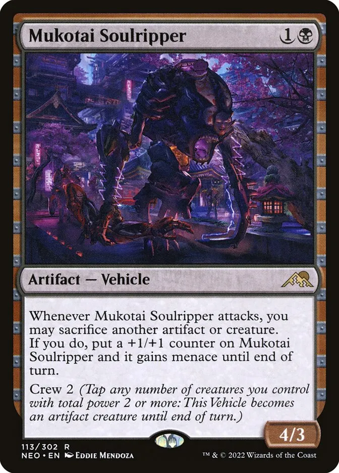 2022 Kamigawa: Neon Dynasty Mukotai Soulripper #113 rare card image