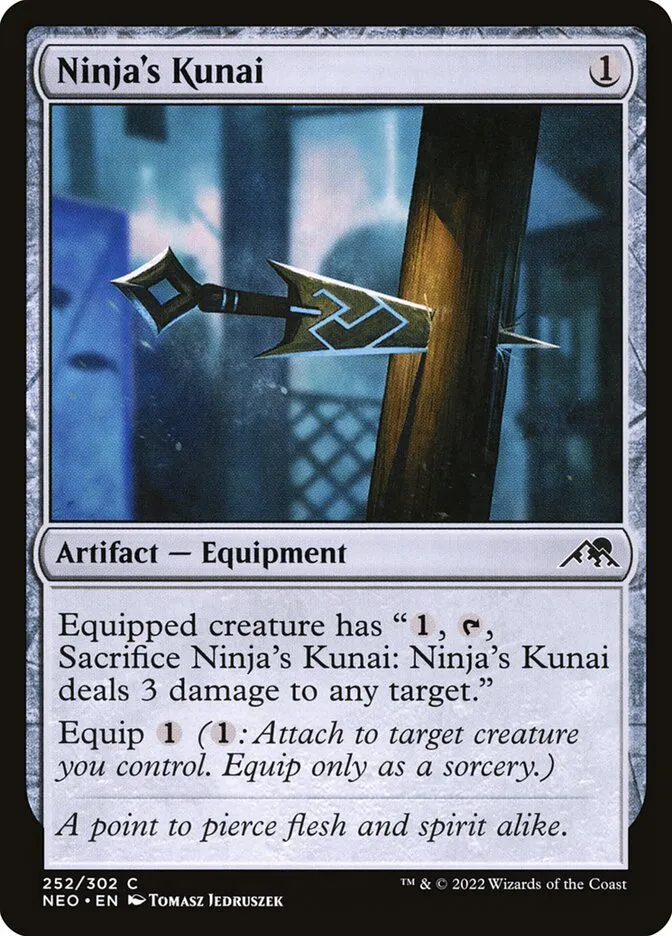 2022 Kamigawa: Neon Dynasty Ninja's Kunai #252 common card image