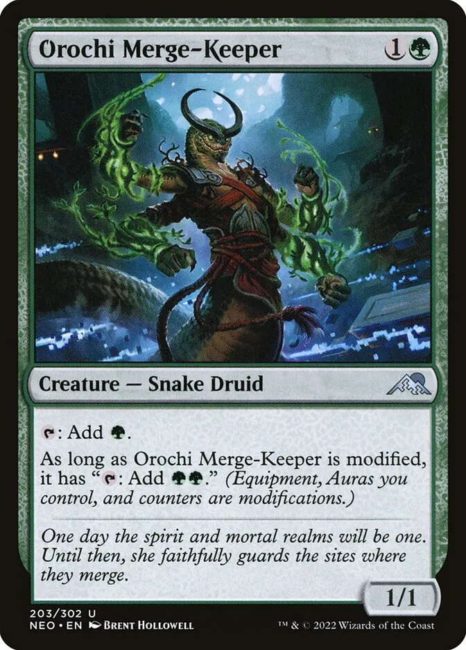 2022 Kamigawa: Neon Dynasty Orochi Merge-Keeper uncommon #203 uncommon card image