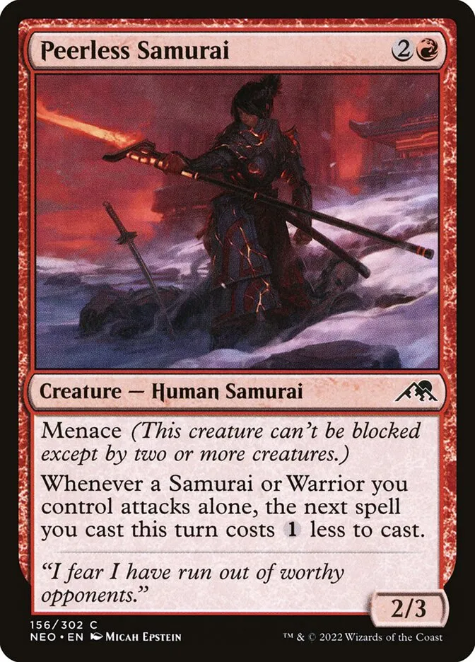 2022 Kamigawa: Neon Dynasty Peerless Samurai #156 common card image