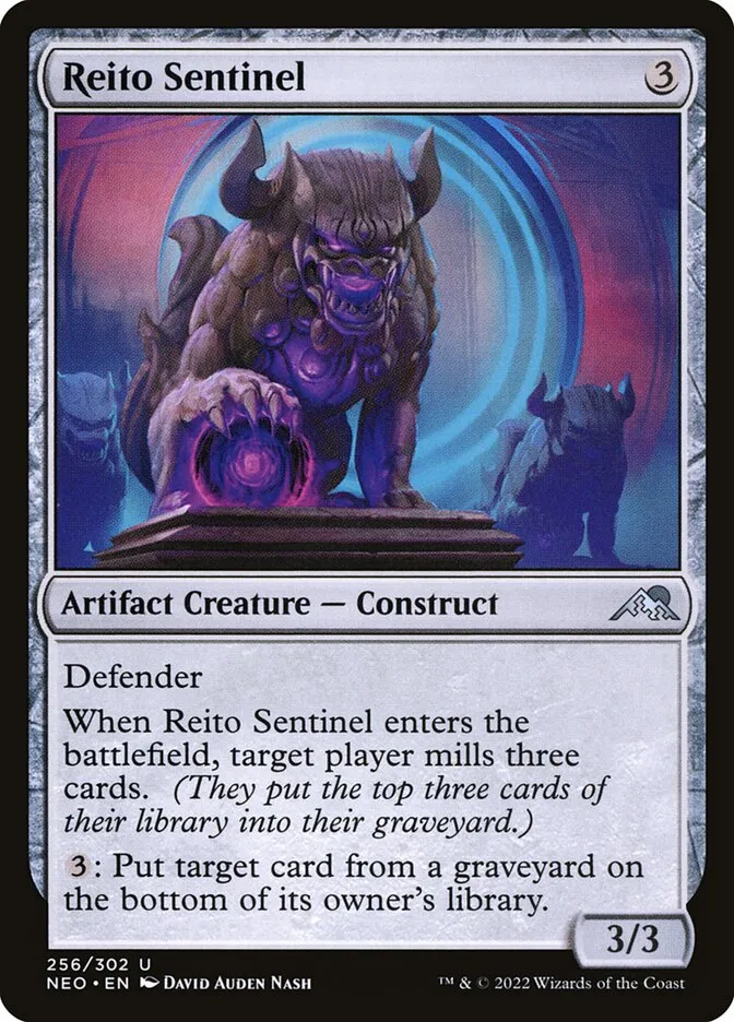 2022 Kamigawa: Neon Dynasty Reito Sentinel #256 uncommon card image