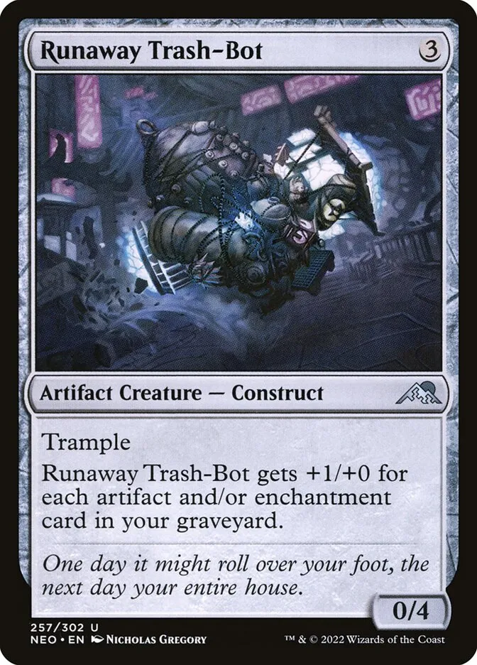 2022 Kamigawa: Neon Dynasty Runaway Trash-Bot #257 uncommon card image