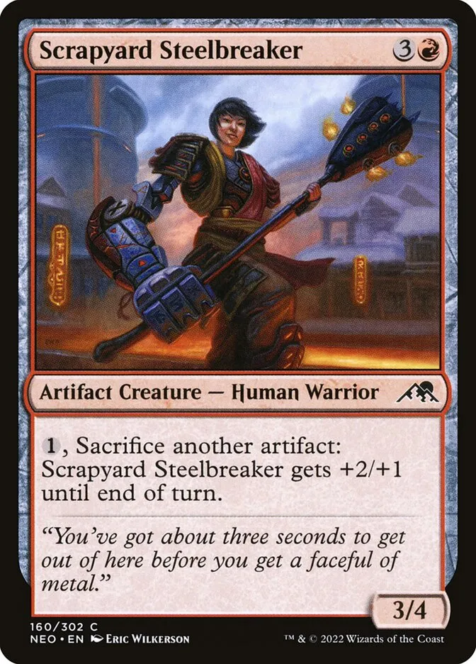 2022 Kamigawa: Neon Dynasty Scrapyard Steelbreaker common #160 common card image