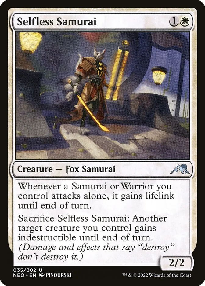 2022 Kamigawa: Neon Dynasty Selfless Samurai uncommon #35 uncommon card image