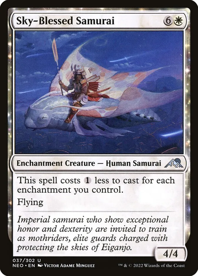 2022 Kamigawa: Neon Dynasty Sky-Blessed Samurai uncommon #37 uncommon card image