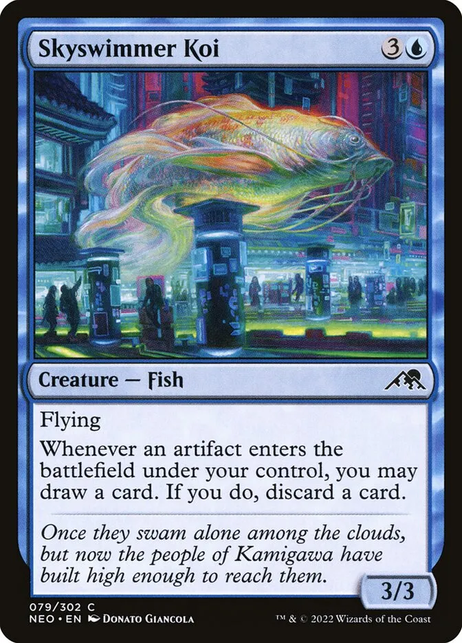 2022 Kamigawa: Neon Dynasty Skyswimmer Koi #79 common card image