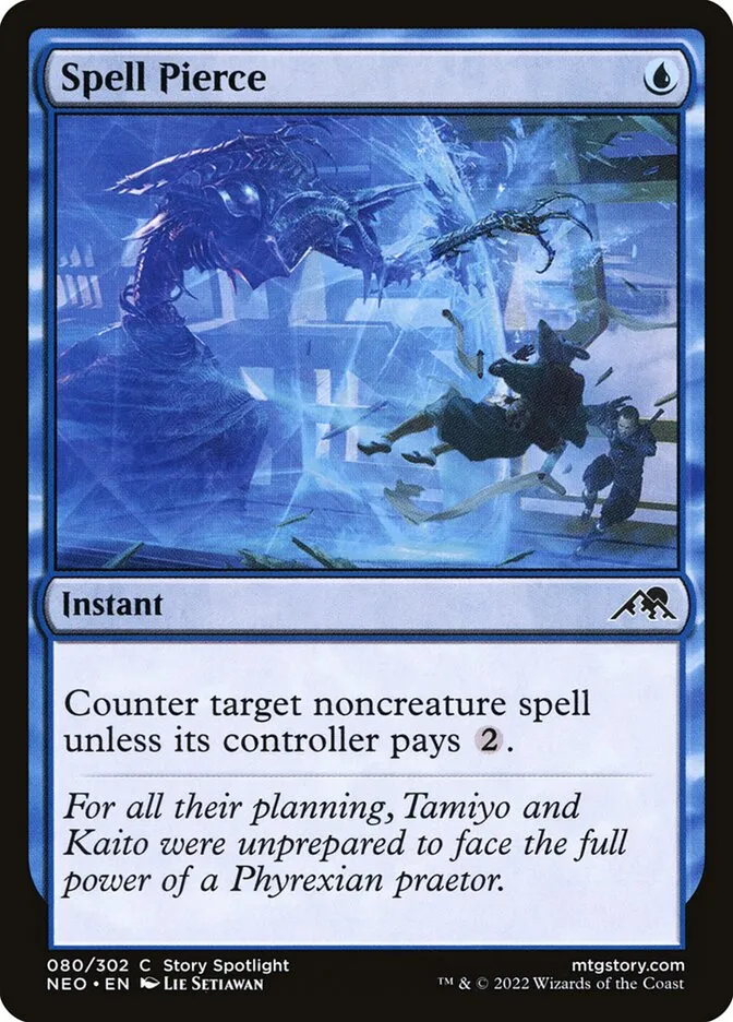 2022 Kamigawa: Neon Dynasty Spell Pierce #80 common card image