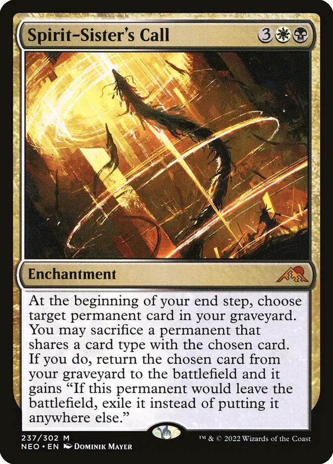 2022 Kamigawa: Neon Dynasty Spirit-Sister's Call #237 mythic card image