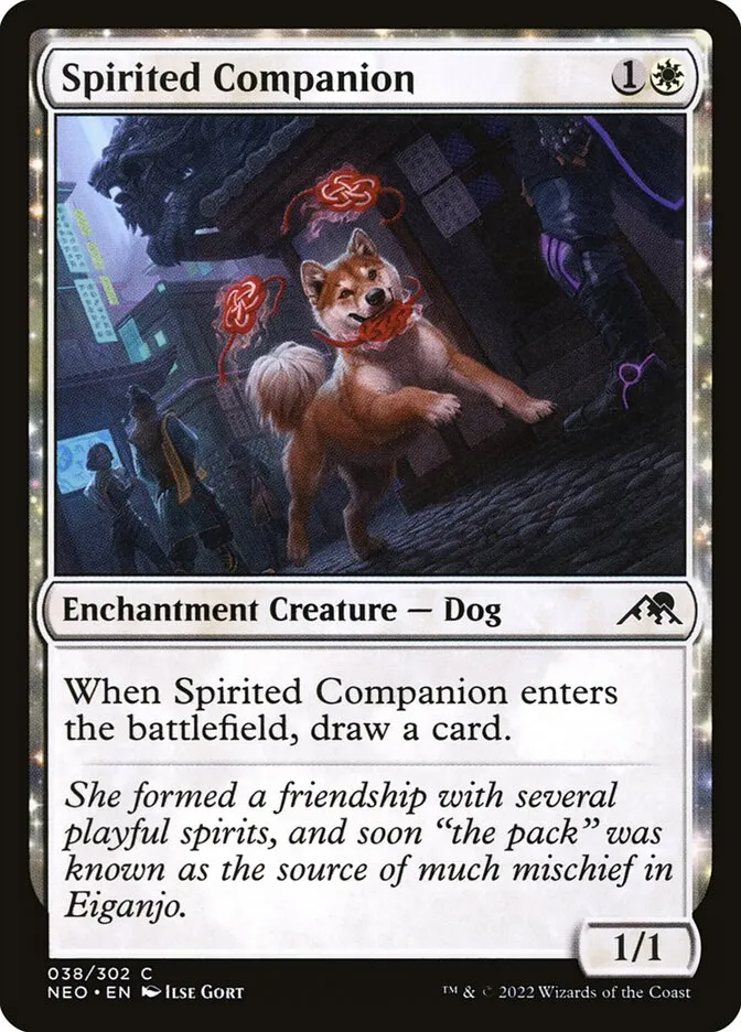 2022 Kamigawa: Neon Dynasty Spirited Companion common #38 common card image