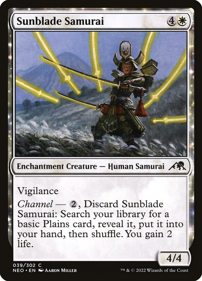 2022 Kamigawa: Neon Dynasty Sunblade Samurai common #39 common card image