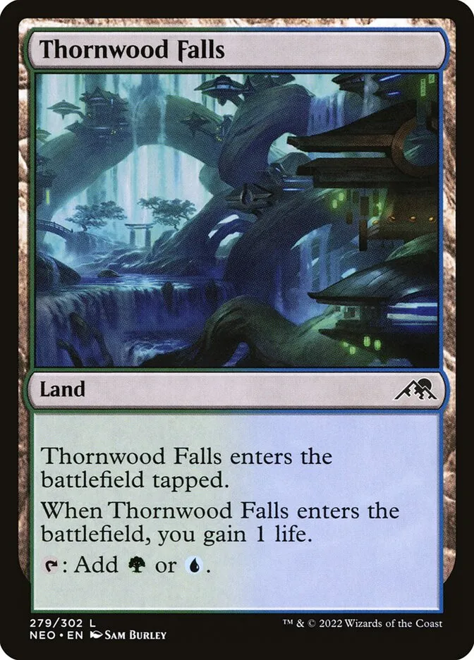 2022 Kamigawa: Neon Dynasty Thornwood Falls #279 common card image