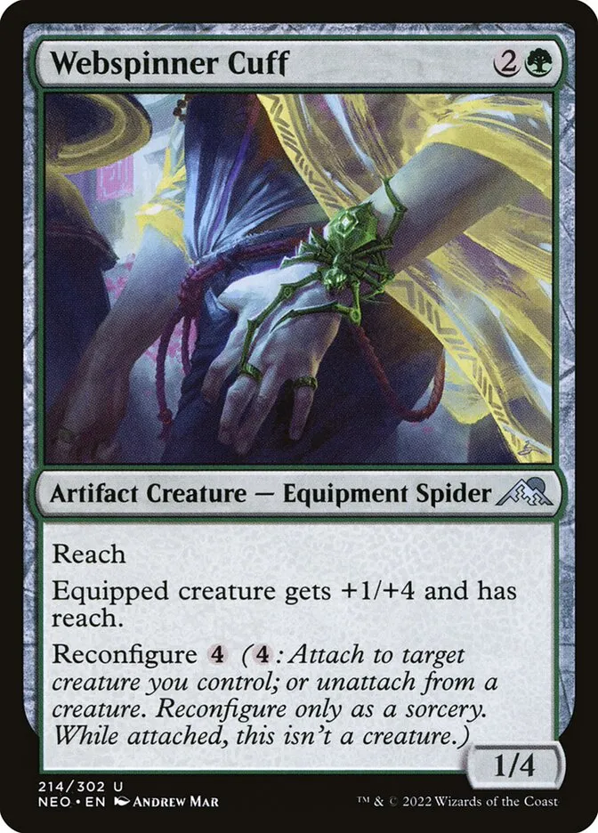 2022 Kamigawa: Neon Dynasty Webspinner Cuff #214 uncommon card image