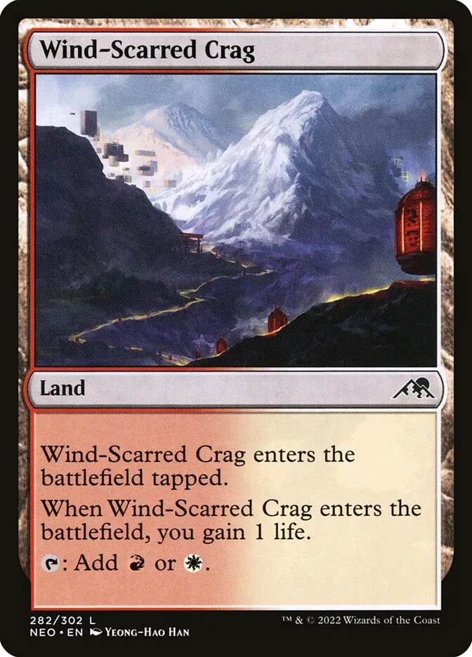 2022 Kamigawa: Neon Dynasty Wind-Scarred Crag #282 common card image