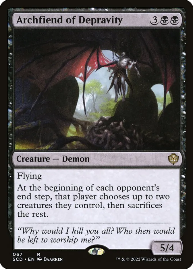 2022 Starter Commander Decks Archfiend of Depravity #67 rare card image