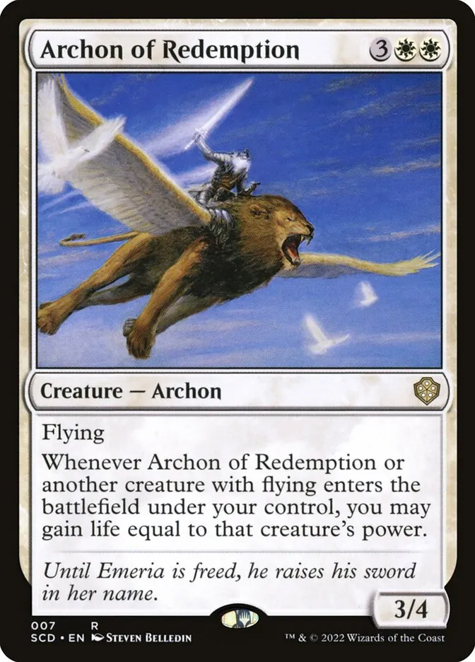 2022 Starter Commander Decks Archon of Redemption rare #7 rare card image