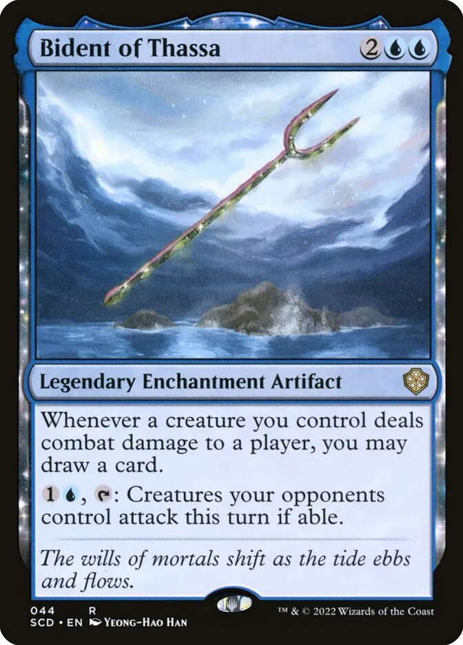 2022 Starter Commander Decks Bident of Thassa rare #44 rare card image