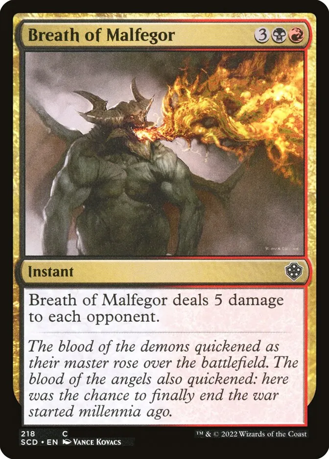 2022 Starter Commander Decks Breath of Malfegor #218 common card image