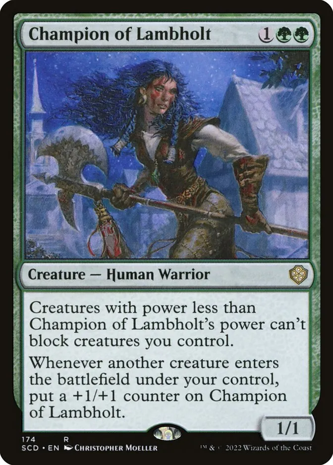 2022 Starter Commander Decks Champion of Lambholt #174 rare card image