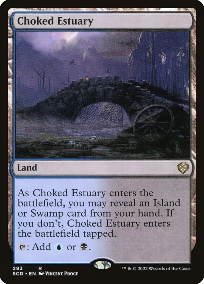 2022 Starter Commander Decks Choked Estuary #293 rare card image