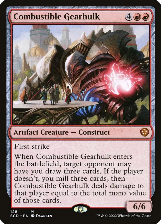 2022 Starter Commander Decks Combustible Gearhulk #128 mythic card image
