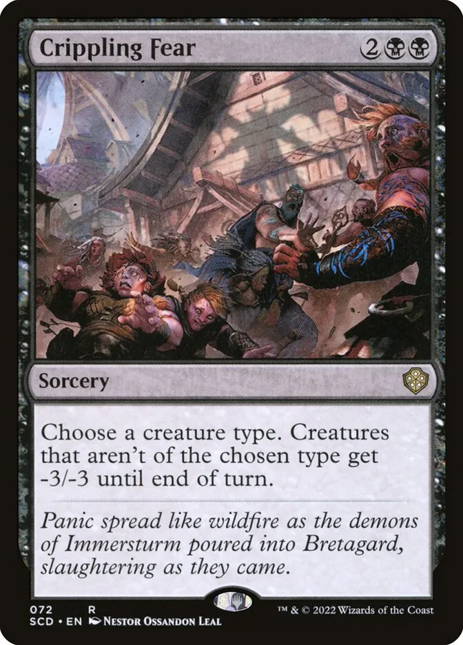 2022 Starter Commander Decks Crippling Fear #72 rare card image
