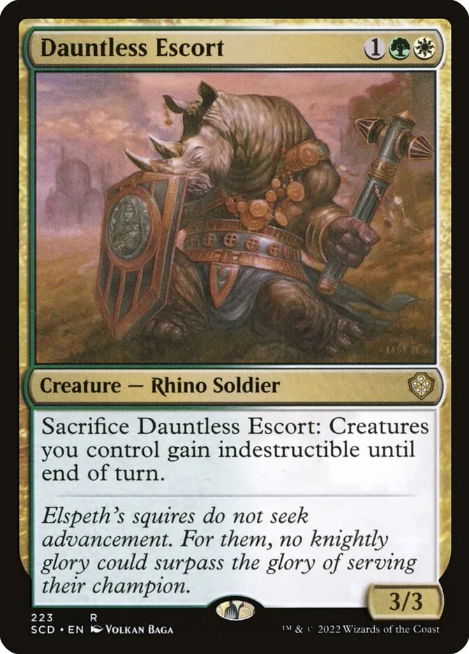 2022 Starter Commander Decks Dauntless Escort #223 rare card image