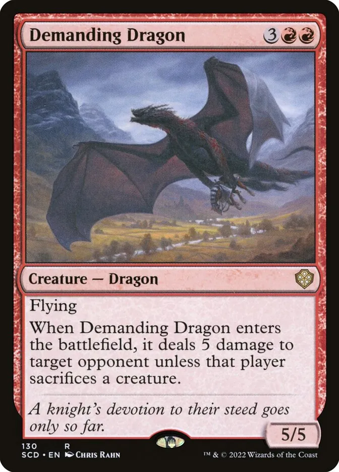 2022 Starter Commander Decks Demanding Dragon #130 rare card image