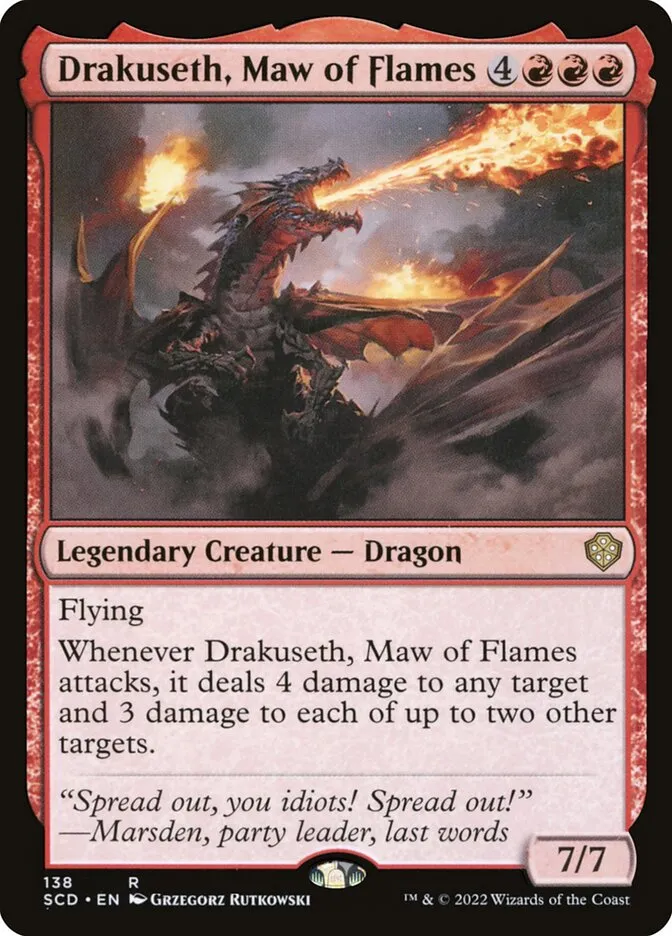 2022 Starter Commander Decks Drakuseth, Maw of Flames #138 rare card image