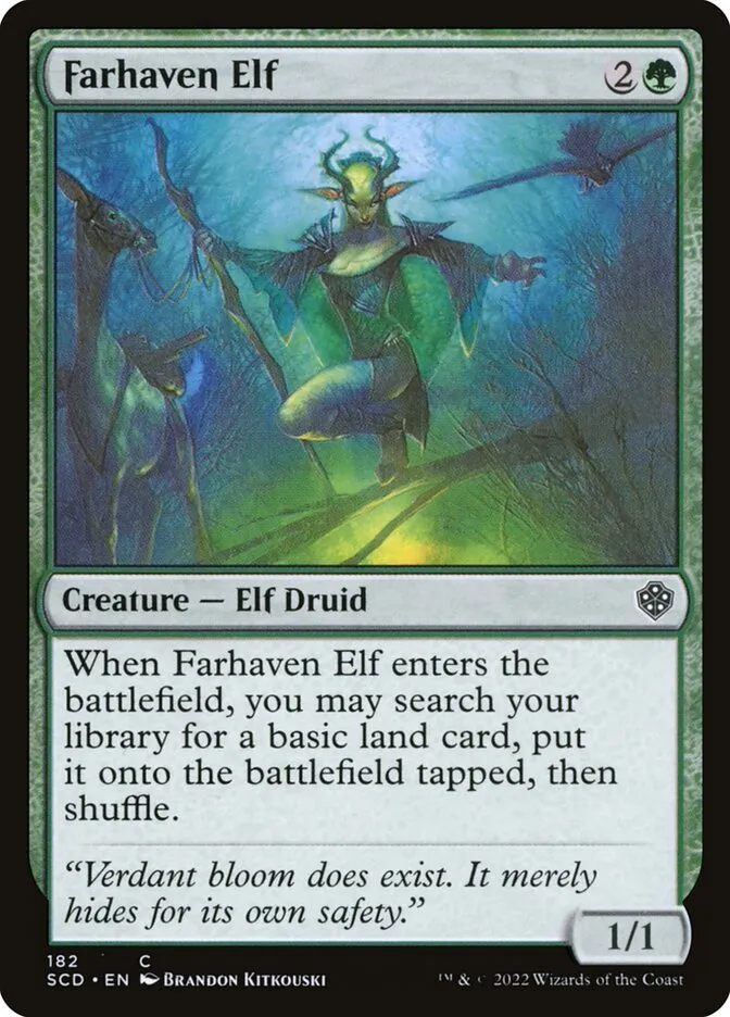 2022 Starter Commander Decks Farhaven Elf common #182 common card image