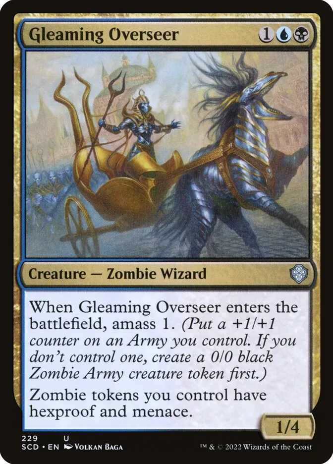 2022 Starter Commander Decks Gleaming Overseer #229 uncommon card image