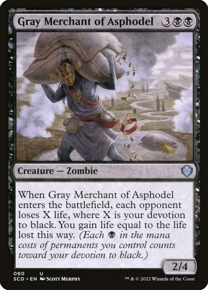 2022 Starter Commander Decks Gray Merchant of Asphodel #80 uncommon card image