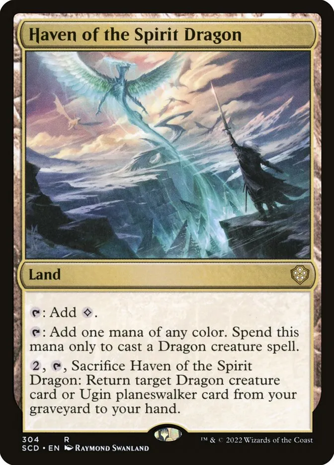 2022 Starter Commander Decks Haven of the Spirit Dragon #304 rare card image