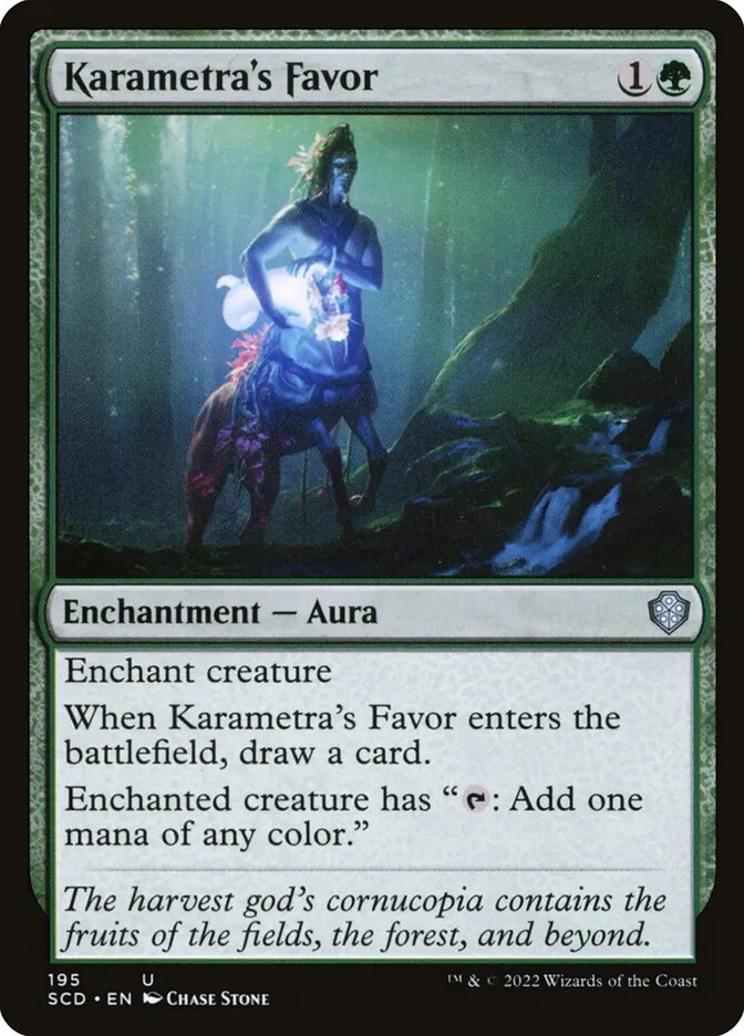 2022 Starter Commander Decks Karametra's Favor #195 uncommon card image