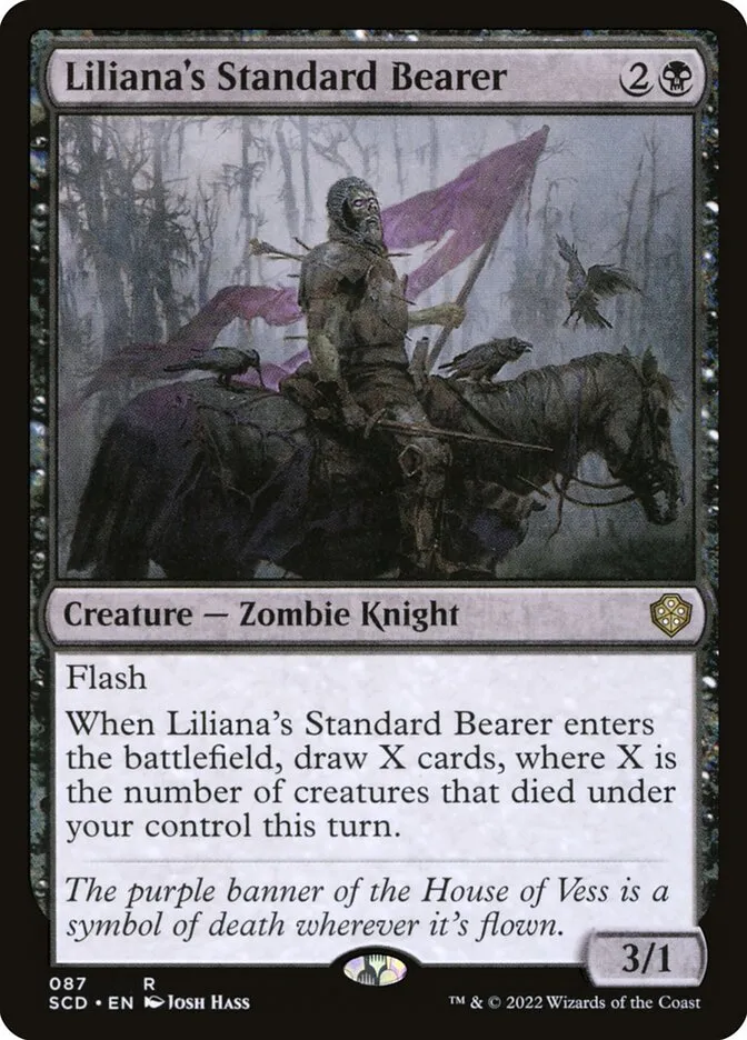2022 Starter Commander Decks Liliana's Standard Bearer #87 rare card image