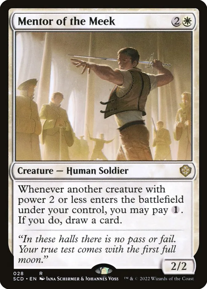 2022 Starter Commander Decks Mentor of the Meek rare #28 rare card image