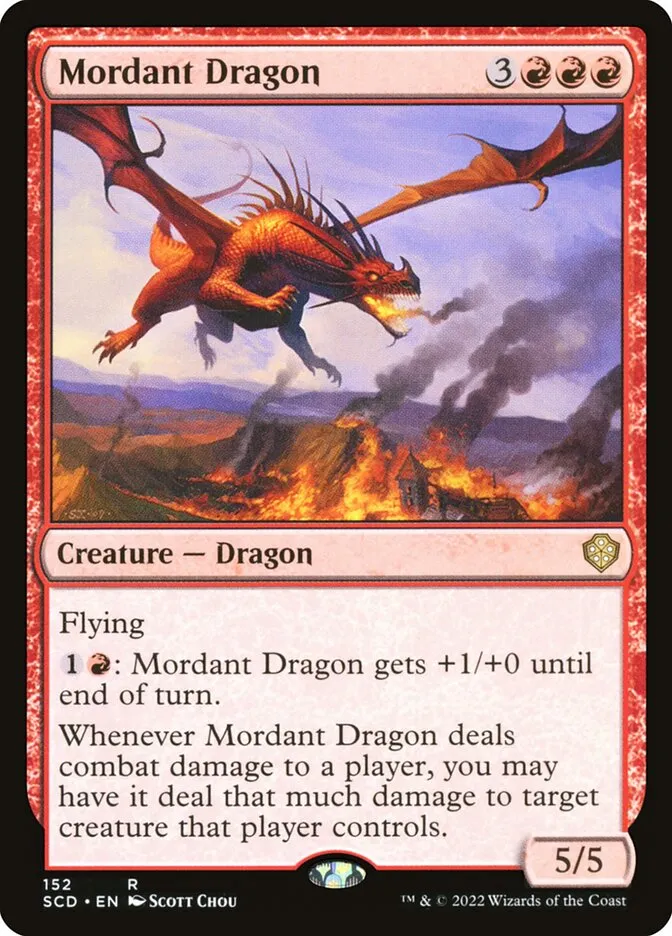 2022 Starter Commander Decks Mordant Dragon #152 rare card image