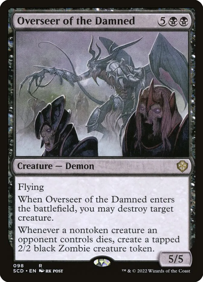 2022 Starter Commander Decks Overseer of the Damned #98 rare card image