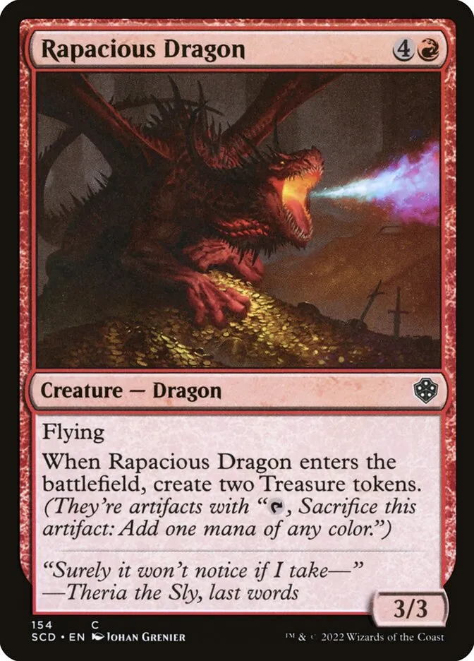 2022 Starter Commander Decks Rapacious Dragon common #154 common card image