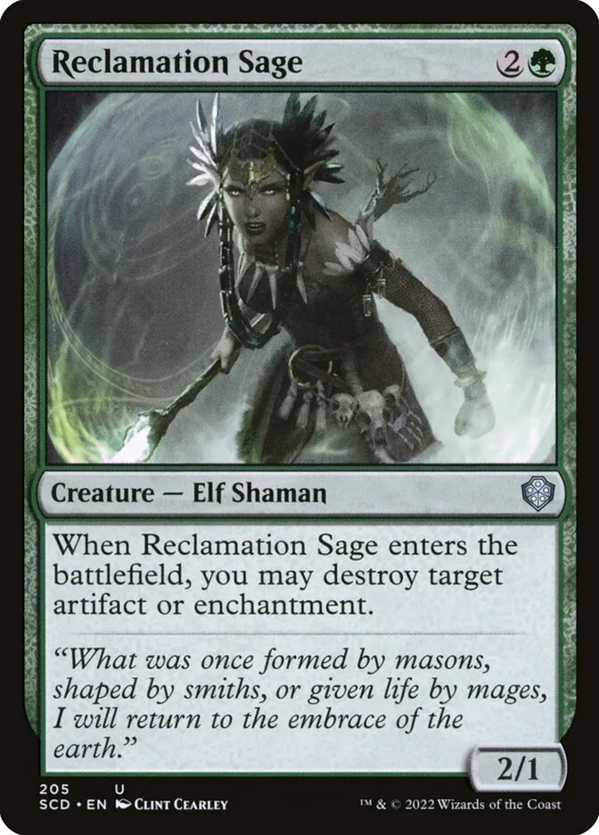 2022 Starter Commander Decks Reclamation Sage uncommon #205 uncommon card image
