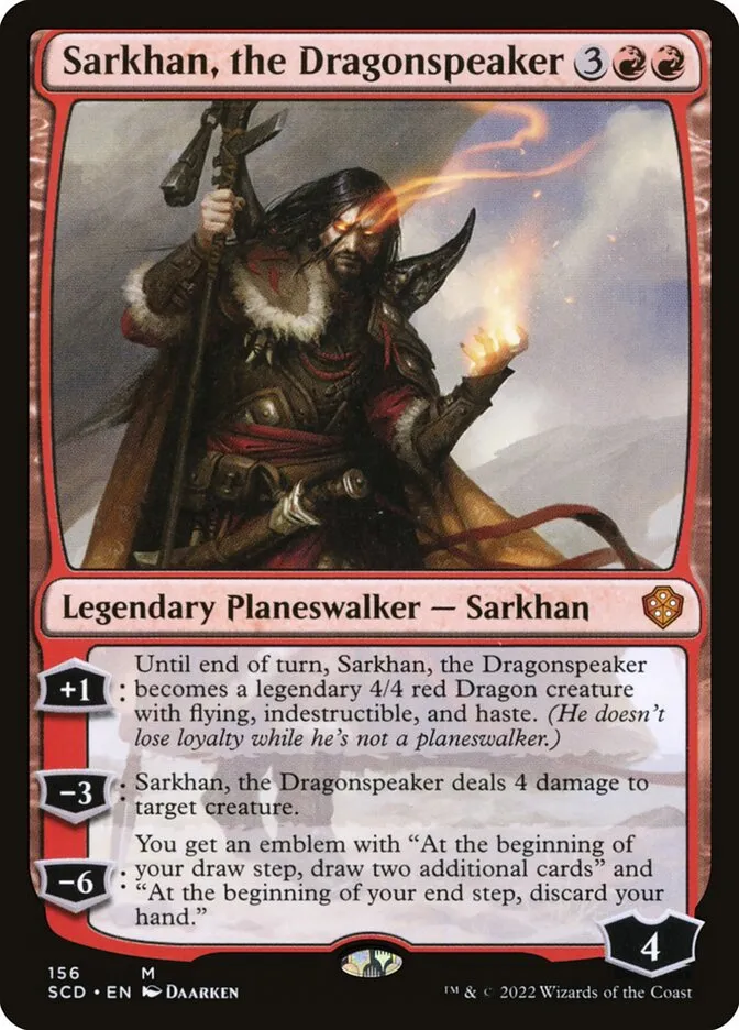 2022 Starter Commander Decks Sarkhan, the Dragonspeaker #156 mythic card image