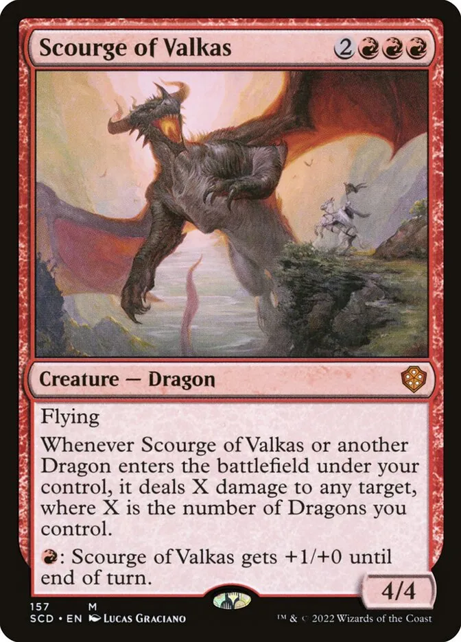 2022 Starter Commander Decks Scourge of Valkas #157 mythic card image