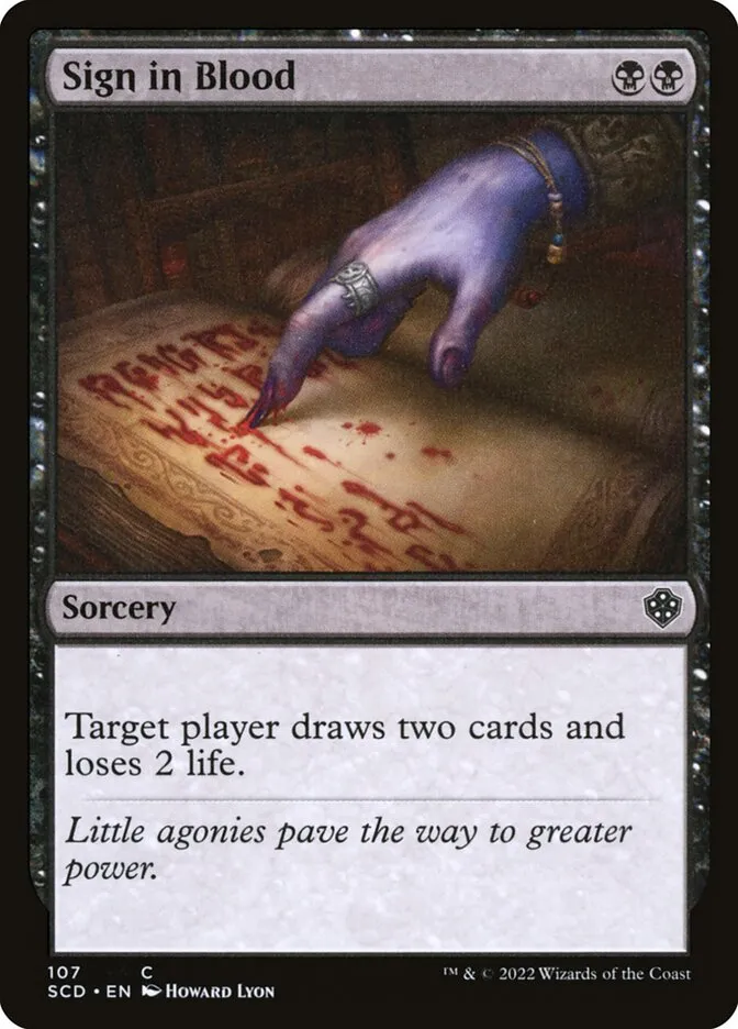 2022 Starter Commander Decks Sign in Blood #107 common card image