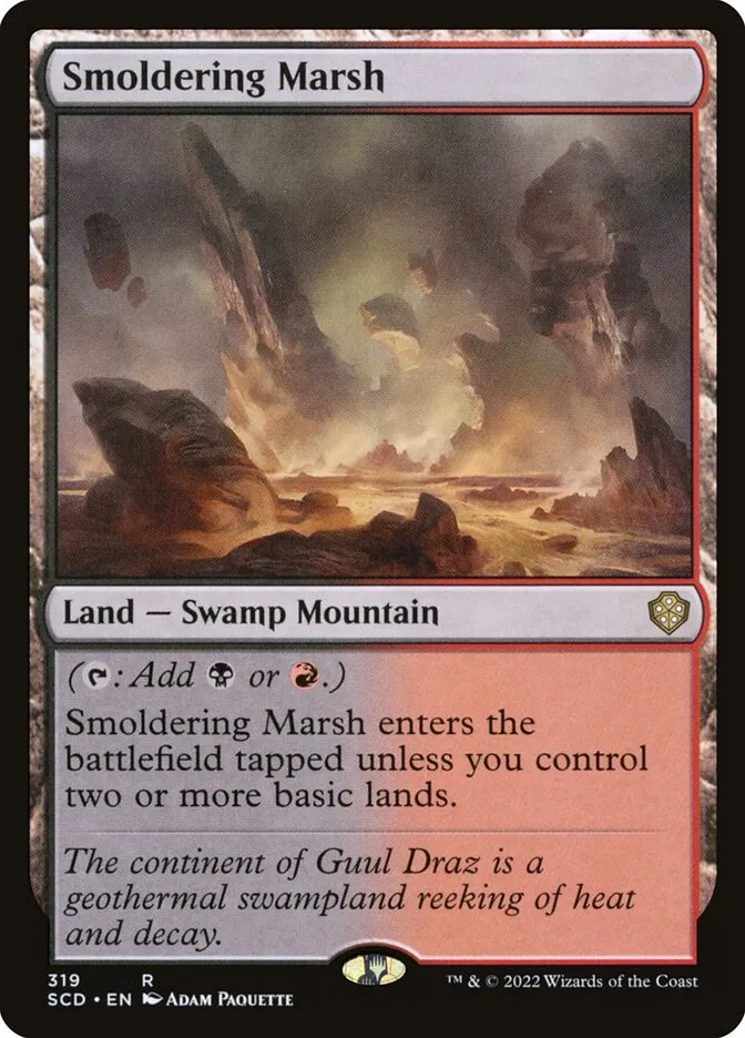 2022 Starter Commander Decks Smoldering Marsh #319 rare card image