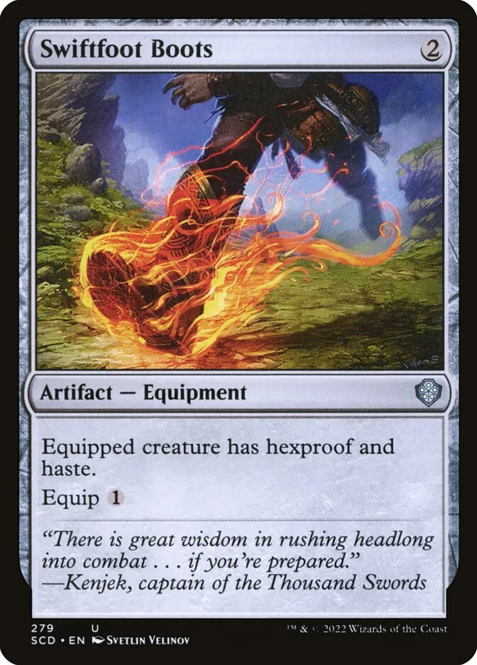 2022 Starter Commander Decks Swiftfoot Boots #279 uncommon card image