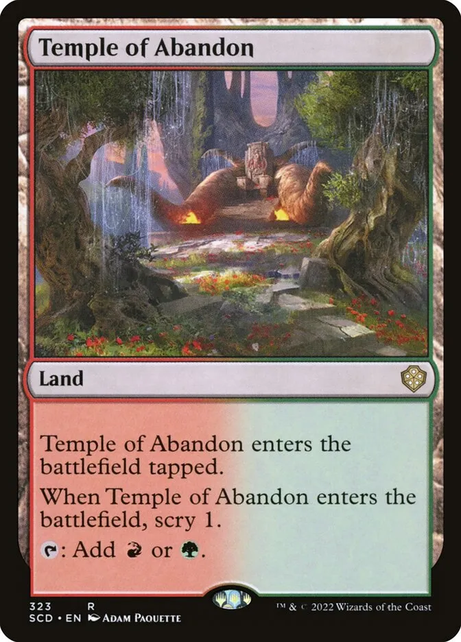 2022 Starter Commander Decks Temple of Abandon #323 rare card image