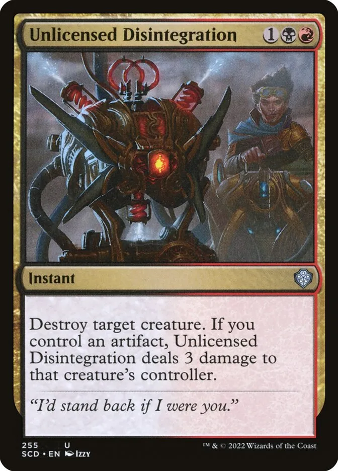 2022 Starter Commander Decks Unlicensed Disintegration uncommon #255 uncommon card image
