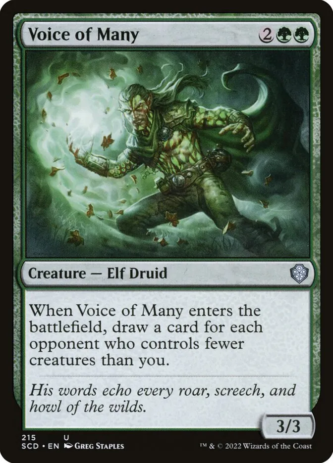 2022 Starter Commander Decks Voice of Many #215 uncommon card image